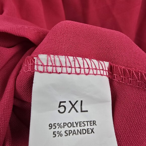 Womens Loose Fit Pink Blouse Keyhole Back Lightweight 3/4 Sleeve Flowy Style - Picture 5 of 8